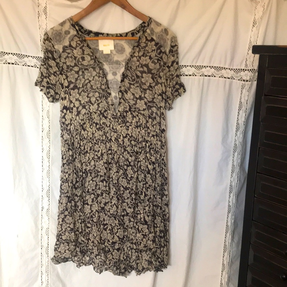 Black & White Sheer Babydoll Dress from Maeve